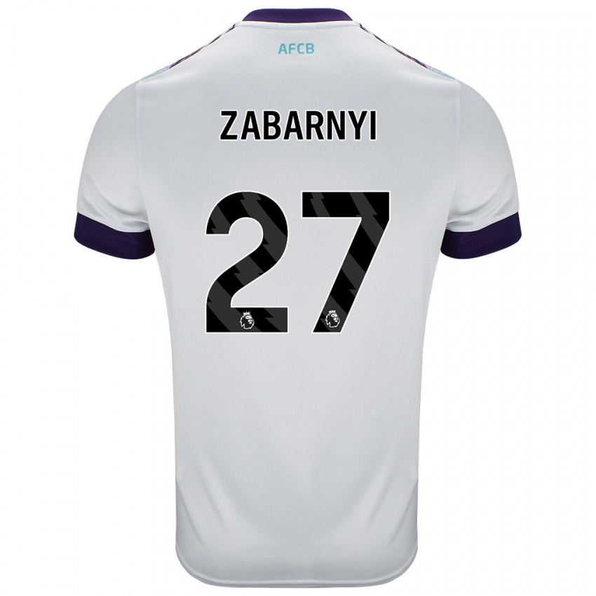 Niño Camiseta Ilya Zabarnyi #27 Blanco Verde Púrpura 2ª Equipación 2024/25 La Camisa