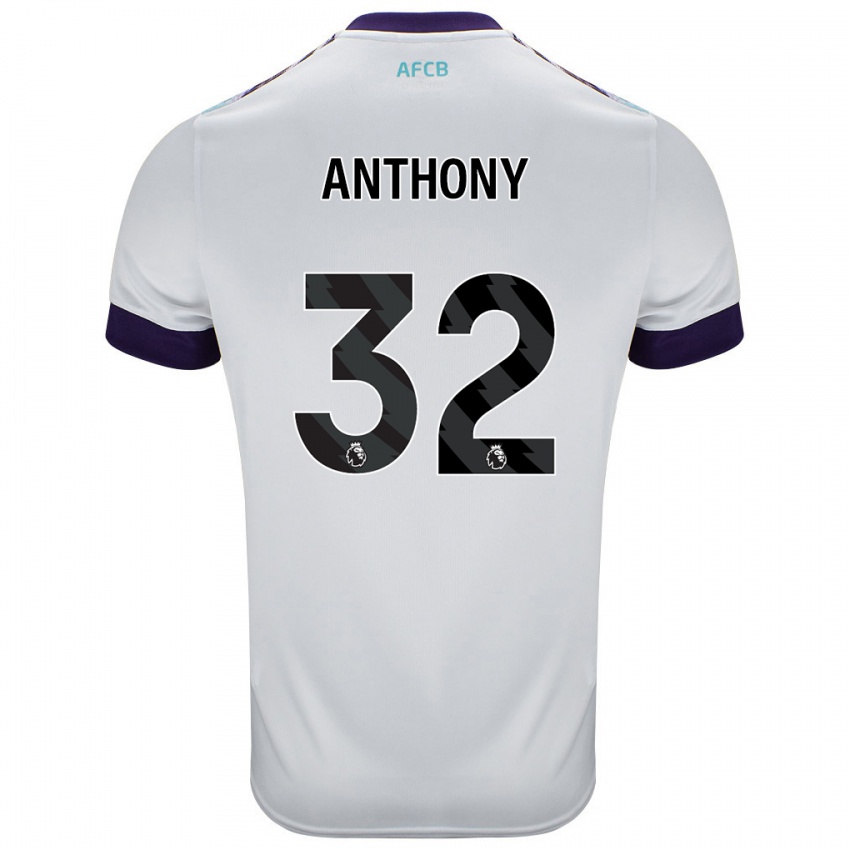 Niño Camiseta Jaidon Anthony #32 Blanco Verde Púrpura 2ª Equipación 2024/25 La Camisa