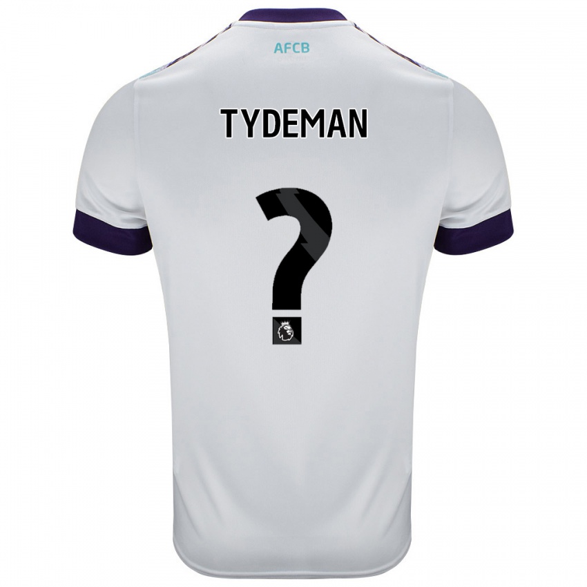 Niño Camiseta Kian Tydeman #0 Blanco Verde Púrpura 2ª Equipación 2024/25 La Camisa