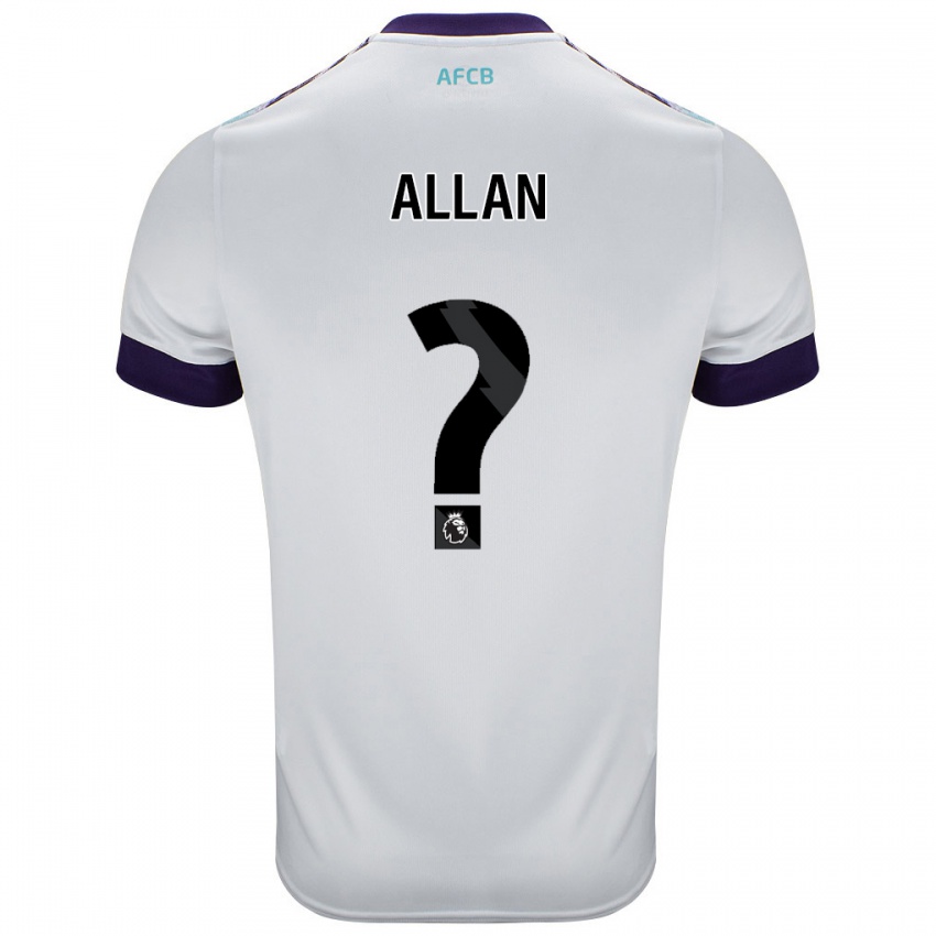 Niño Camiseta Mack Allan #0 Blanco Verde Púrpura 2ª Equipación 2024/25 La Camisa