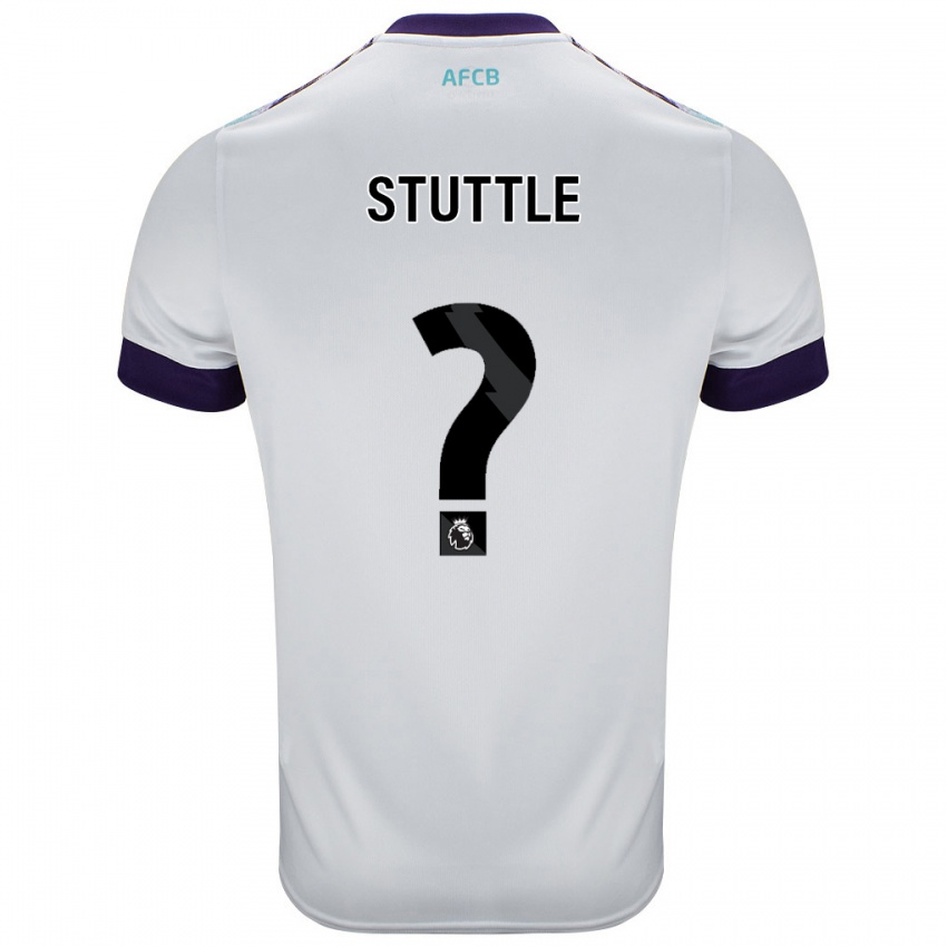 Niño Camiseta Jonny Stuttle #0 Blanco Verde Púrpura 2ª Equipación 2024/25 La Camisa