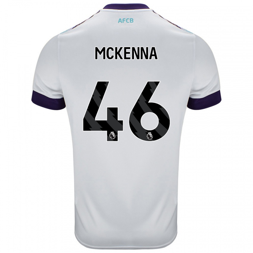 Niño Camiseta Callan Mckenna #46 Blanco Verde Púrpura 2ª Equipación 2024/25 La Camisa