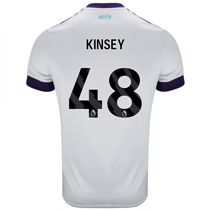 Niño Camiseta Max Kinsey #48 Blanco Verde Púrpura 2ª Equipación 2024/25 La Camisa