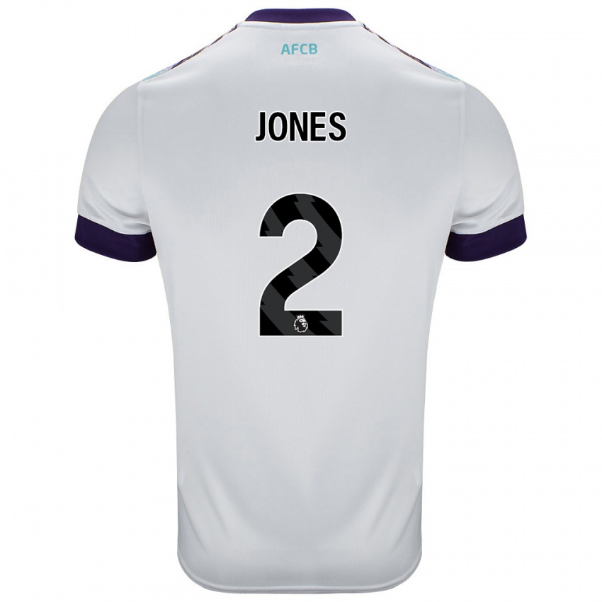 Niño Camiseta Abby Jones #2 Blanco Verde Púrpura 2ª Equipación 2024/25 La Camisa