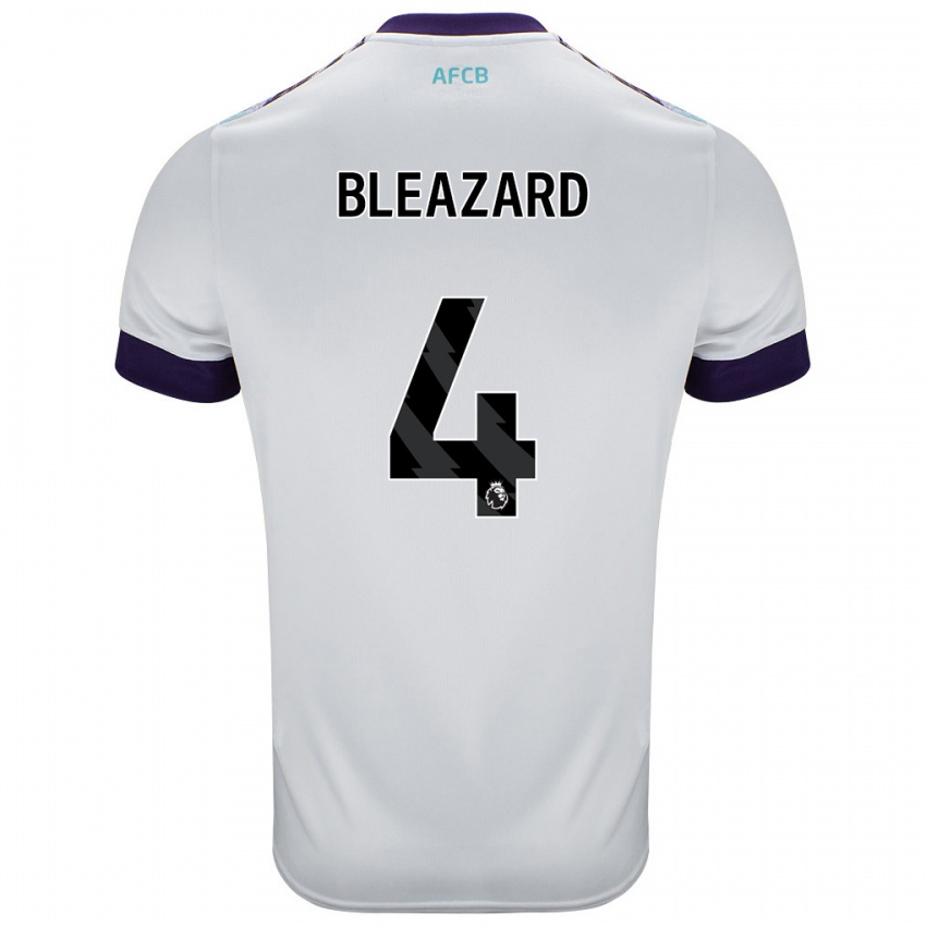 Niño Camiseta Helen Bleazard #4 Blanco Verde Púrpura 2ª Equipación 2024/25 La Camisa