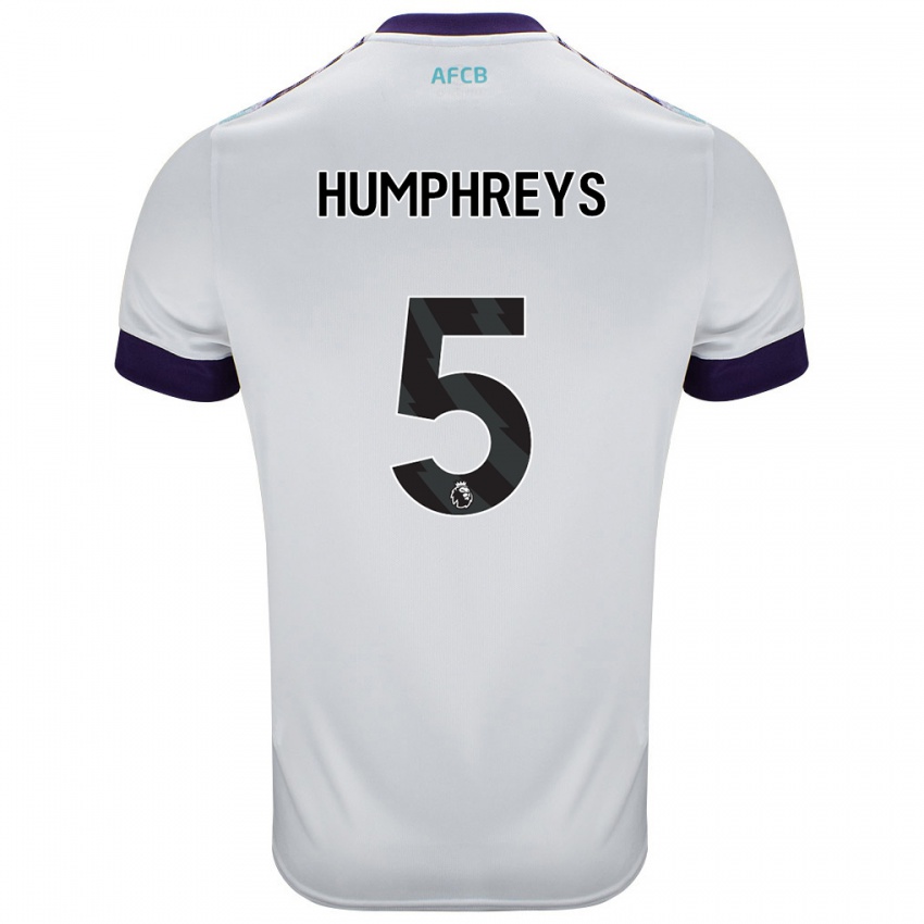 Niño Camiseta Holly Humphreys #5 Blanco Verde Púrpura 2ª Equipación 2024/25 La Camisa