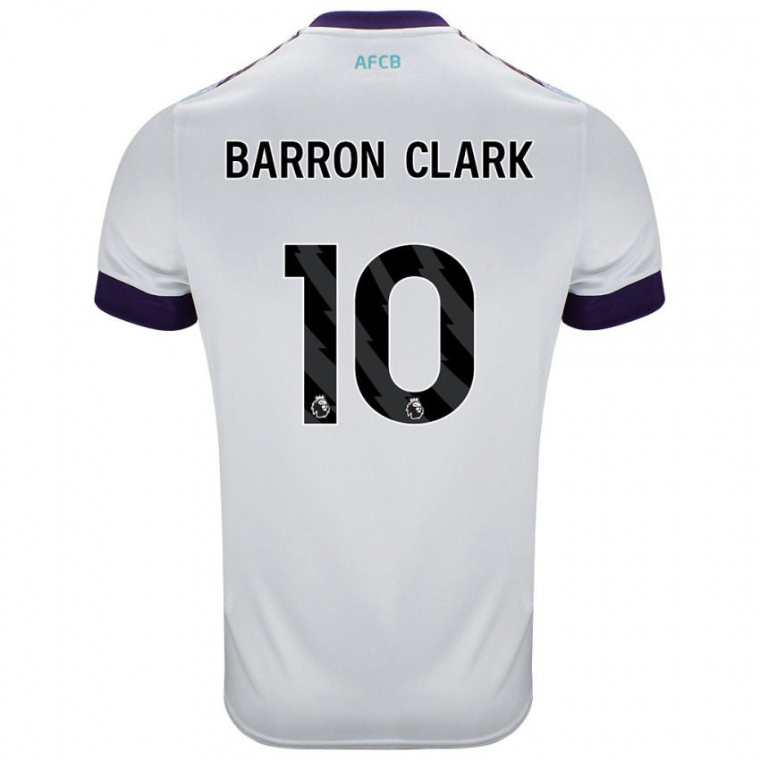 Niño Camiseta Molly Barron-Clark #10 Blanco Verde Púrpura 2ª Equipación 2024/25 La Camisa