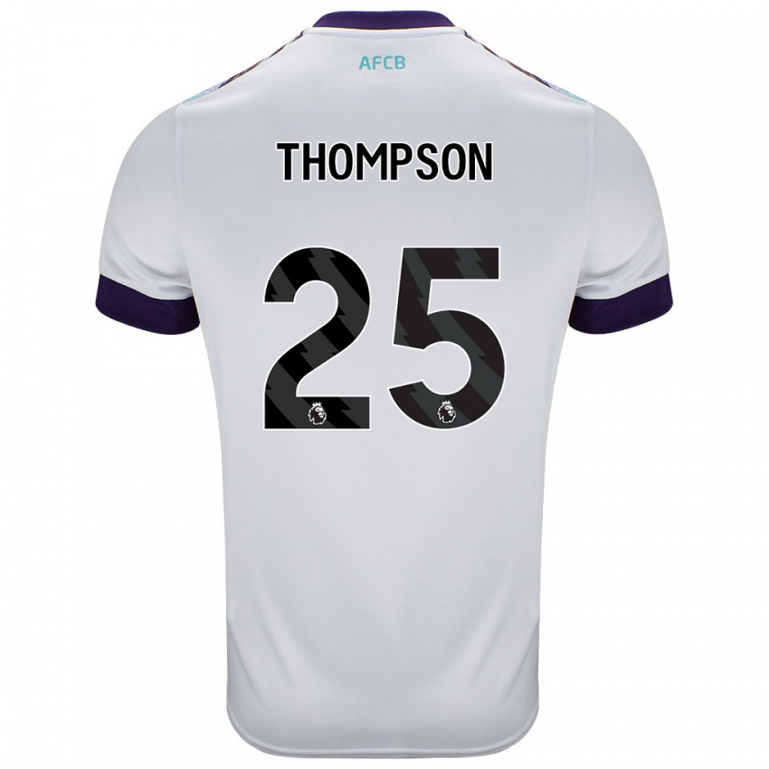 Niño Camiseta Kenni Thompson #25 Blanco Verde Púrpura 2ª Equipación 2024/25 La Camisa