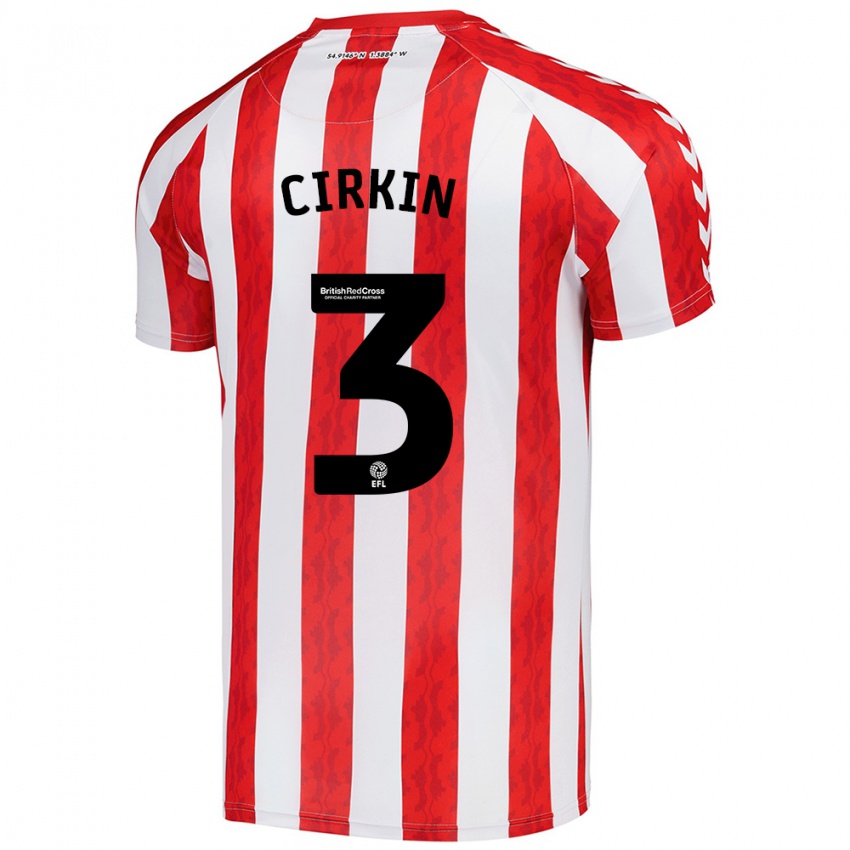 Hombre Camiseta Dennis Cirkin #3 Rojo Blanco 1ª Equipación 2024/25 La Camisa