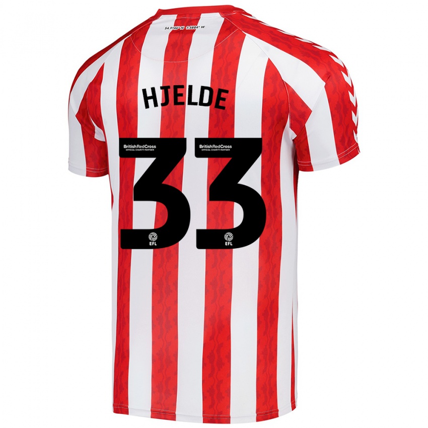 Hombre Camiseta Leo Fuhr Hjelde #33 Rojo Blanco 1ª Equipación 2024/25 La Camisa