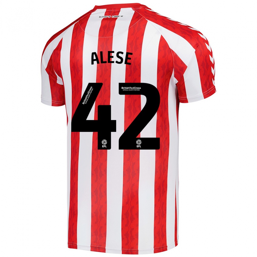 Hombre Camiseta Aji Alese #42 Rojo Blanco 1ª Equipación 2024/25 La Camisa