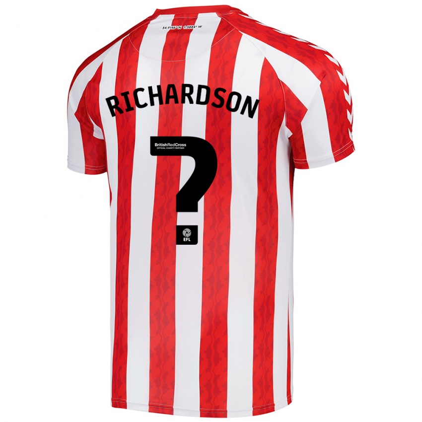 Hombre Camiseta Adam Richardson #0 Rojo Blanco 1ª Equipación 2024/25 La Camisa