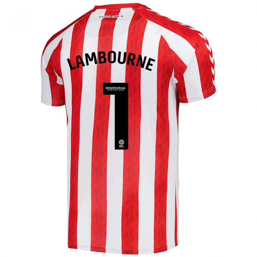 Hombre Camiseta Demi Lambourne #1 Rojo Blanco 1ª Equipación 2024/25 La Camisa