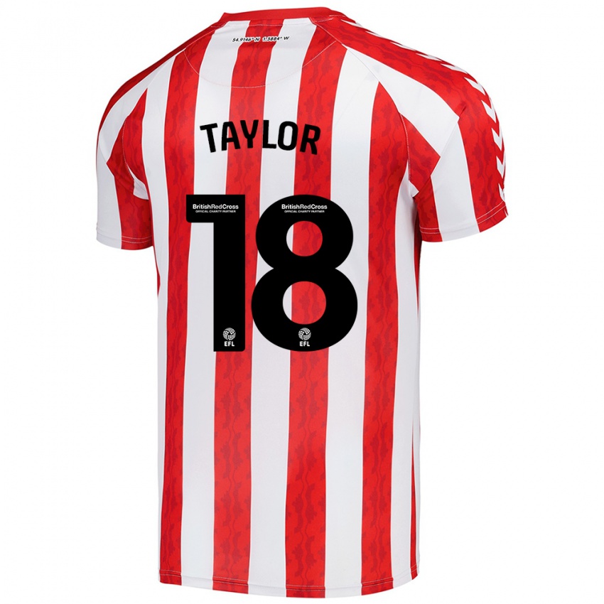 Hombre Camiseta Ellis Taylor #18 Rojo Blanco 1ª Equipación 2024/25 La Camisa