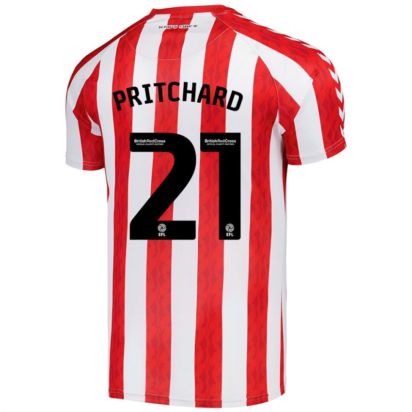 Hombre Camiseta Alex Pritchard #21 Rojo Blanco 1ª Equipación 2024/25 La Camisa