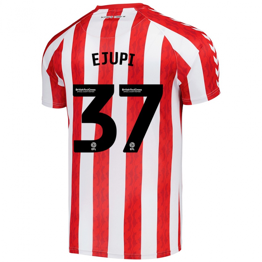 Hombre Camiseta Elizabeta Ejupi #37 Rojo Blanco 1ª Equipación 2024/25 La Camisa