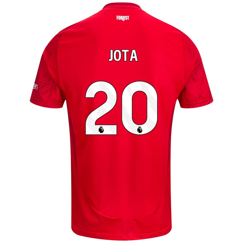 Hombre Camiseta Jota Silva #20 Rojo Blanco 1ª Equipación 2024/25 La Camisa