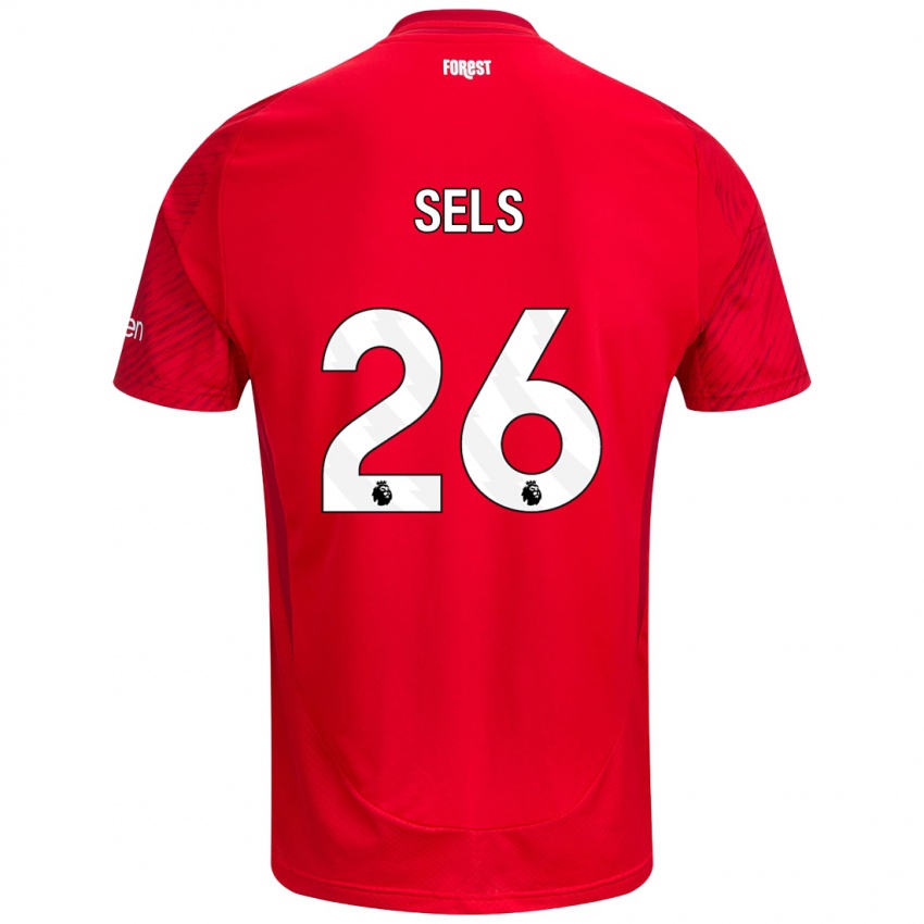 Hombre Camiseta Matz Sels #26 Rojo Blanco 1ª Equipación 2024/25 La Camisa