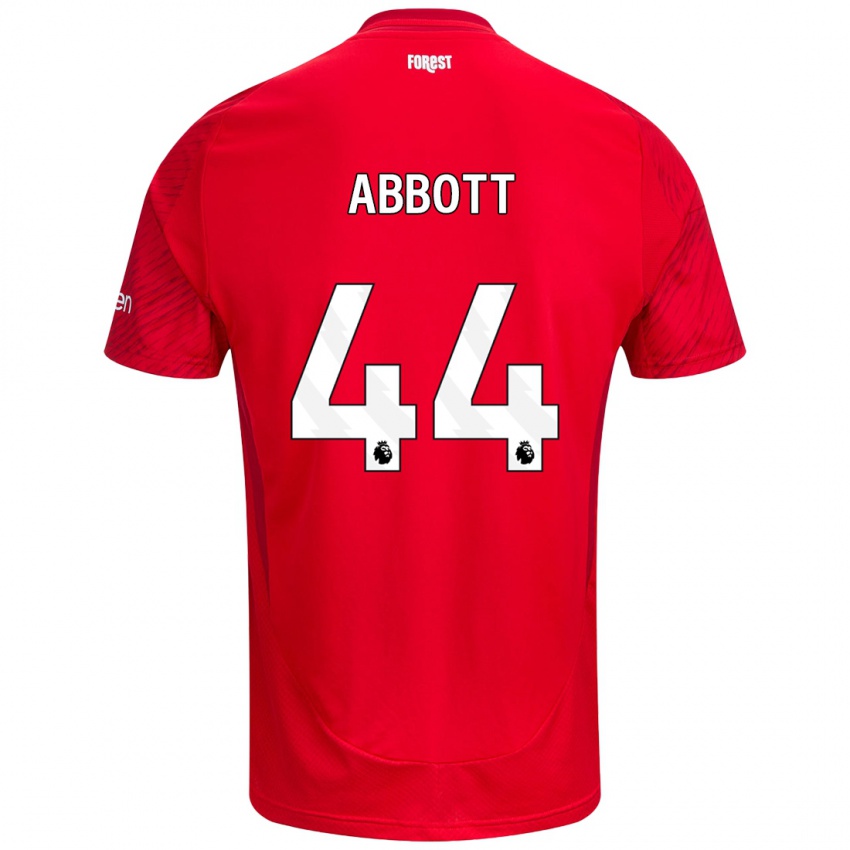 Hombre Camiseta Zach Abbott #44 Rojo Blanco 1ª Equipación 2024/25 La Camisa