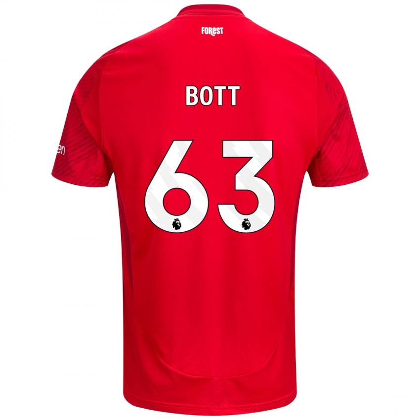 Hombre Camiseta Aaron Bott #63 Rojo Blanco 1ª Equipación 2024/25 La Camisa