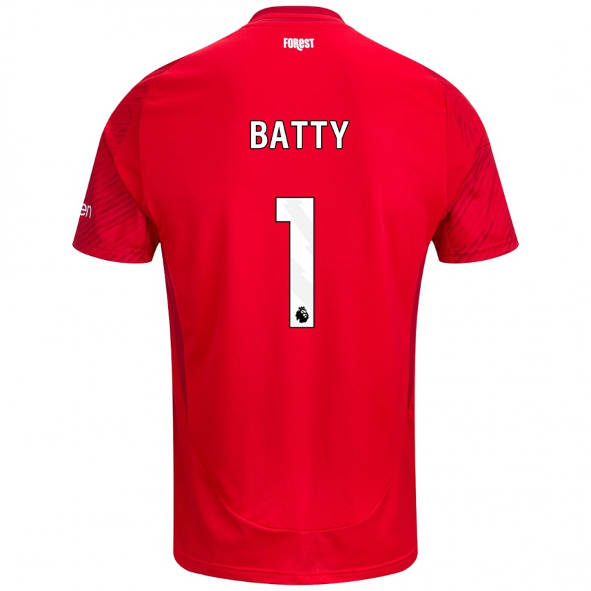 Hombre Camiseta Emily Batty #1 Rojo Blanco 1ª Equipación 2024/25 La Camisa