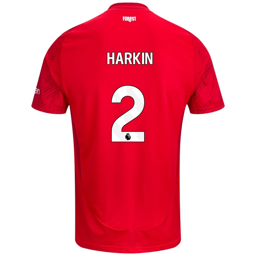 Hombre Camiseta Lyndsey Harkin #2 Rojo Blanco 1ª Equipación 2024/25 La Camisa