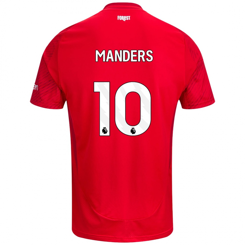 Hombre Camiseta Holly Manders #10 Rojo Blanco 1ª Equipación 2024/25 La Camisa