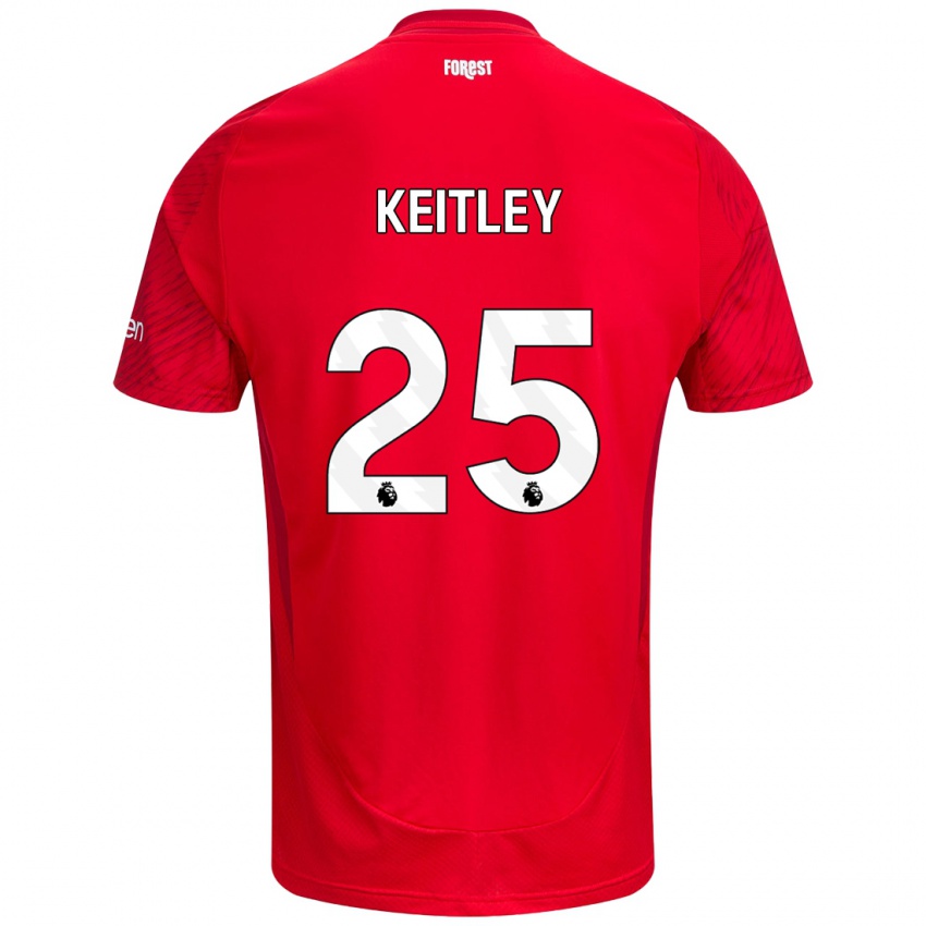 Hombre Camiseta Alice Keitley #25 Rojo Blanco 1ª Equipación 2024/25 La Camisa