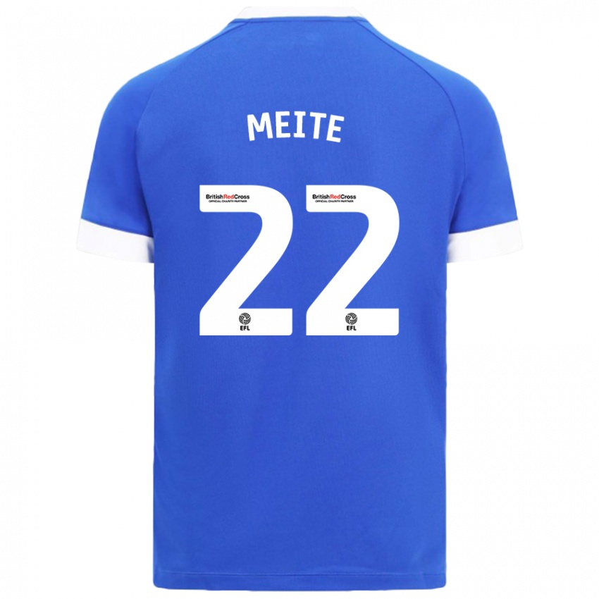 Hombre Camiseta Yakou Méïté #22 Azul Cielo 1ª Equipación 2024/25 La Camisa