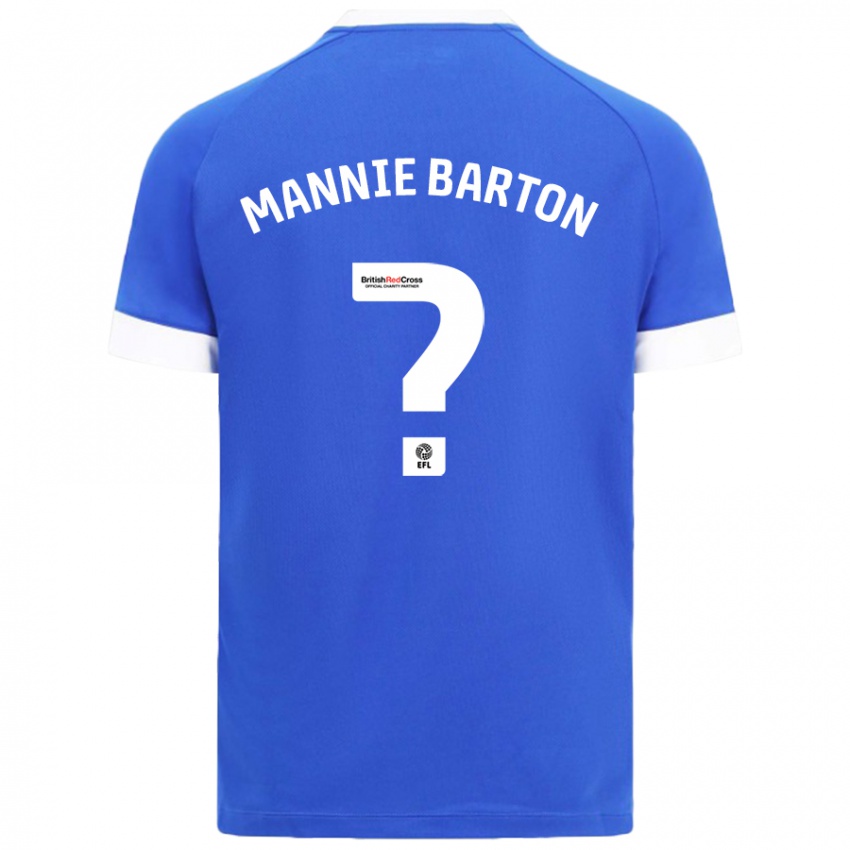 Hombre Camiseta Mannie Barton #0 Azul Cielo 1ª Equipación 2024/25 La Camisa