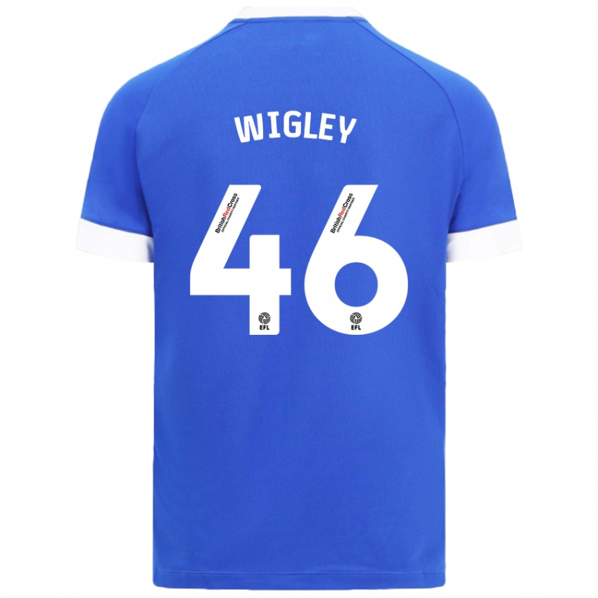 Hombre Camiseta Morgan Wigley #46 Azul Cielo 1ª Equipación 2024/25 La Camisa