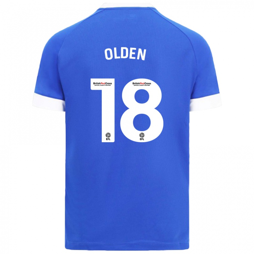 Hombre Camiseta Mackenzie Olden #18 Azul Cielo 1ª Equipación 2024/25 La Camisa