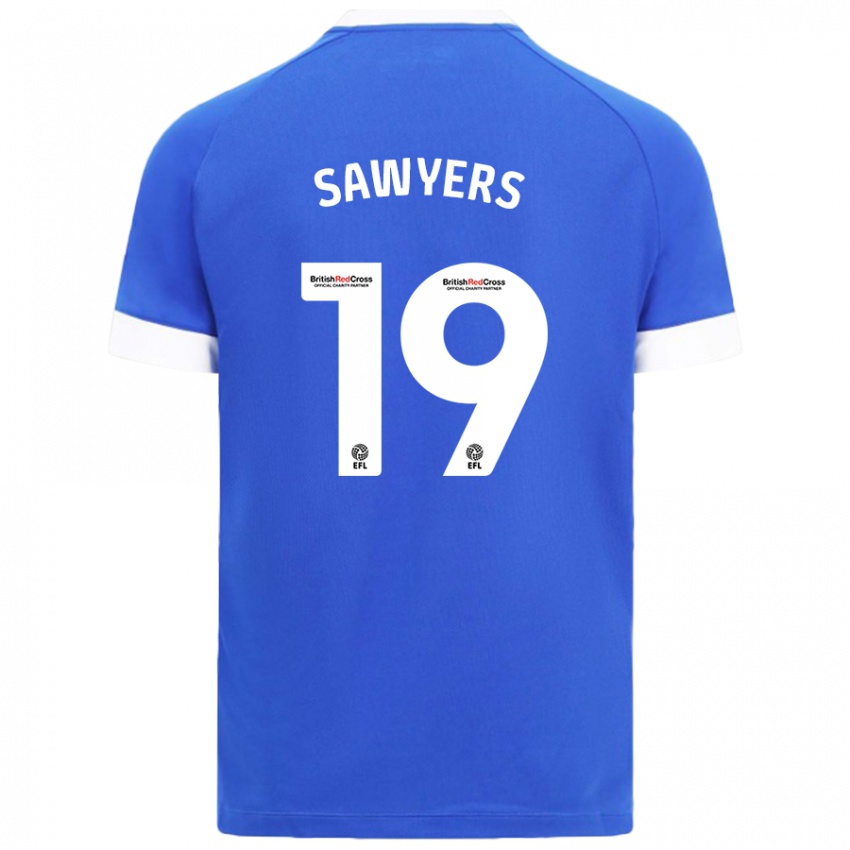 Hombre Camiseta Romaine Sawyers #19 Azul Cielo 1ª Equipación 2024/25 La Camisa