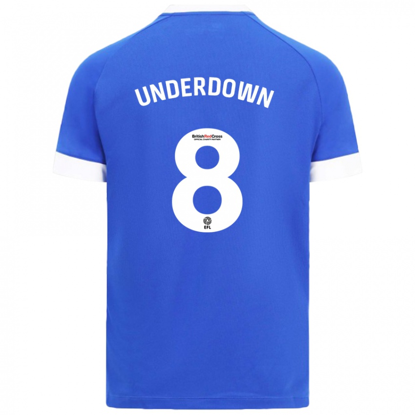 Hombre Camiseta Kanisha Underdown #8 Azul Cielo 1ª Equipación 2024/25 La Camisa