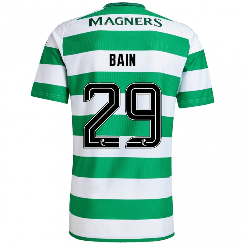 Hombre Camiseta Scott Bain #29 Verde Blanco 1ª Equipación 2024/25 La Camisa