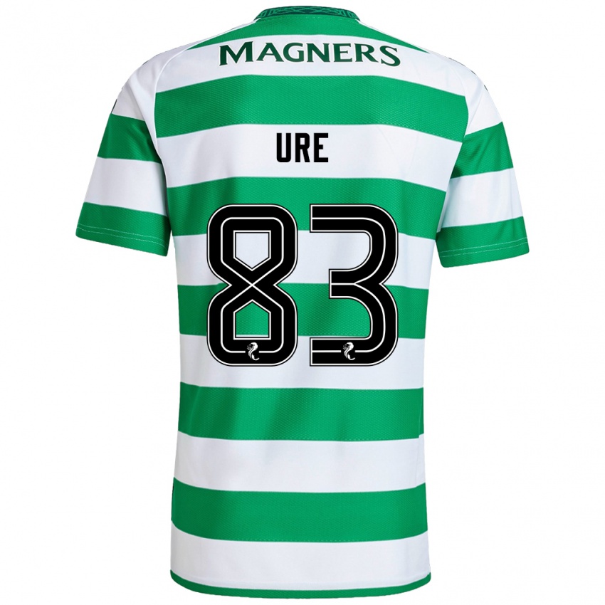 Hombre Camiseta Kyle Ure #83 Verde Blanco 1ª Equipación 2024/25 La Camisa