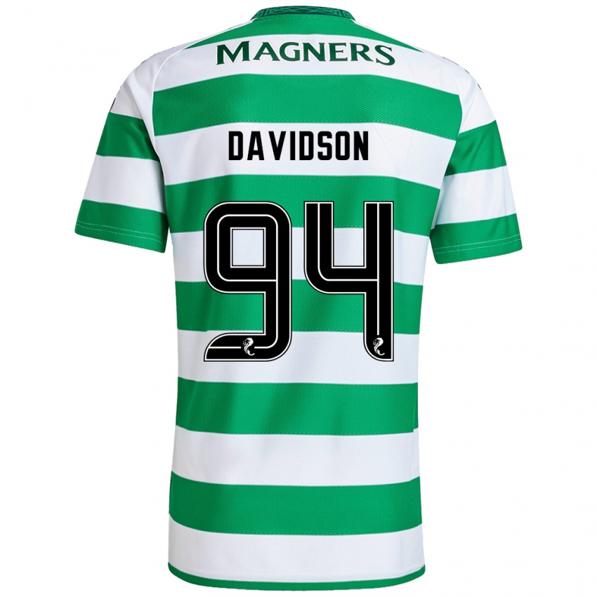 Hombre Camiseta Bruno Davidson #94 Verde Blanco 1ª Equipación 2024/25 La Camisa