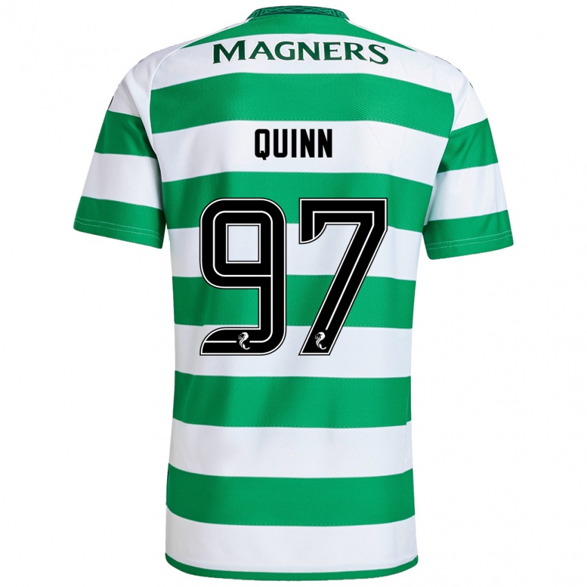 Hombre Camiseta Ben Quinn #97 Verde Blanco 1ª Equipación 2024/25 La Camisa