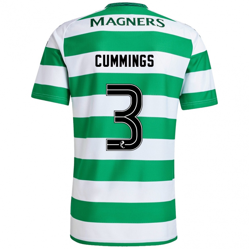 Hombre Camiseta Sydney Cummings #3 Verde Blanco 1ª Equipación 2024/25 La Camisa