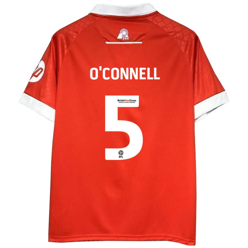 Hombre Camiseta Eoghan O'connell #5 Rojo Blanco 1ª Equipación 2024/25 La Camisa