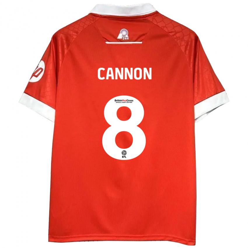 Hombre Camiseta Andy Cannon #8 Rojo Blanco 1ª Equipación 2024/25 La Camisa