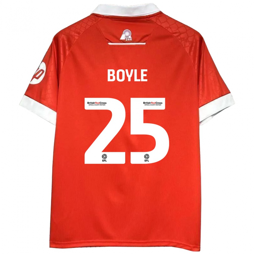 Hombre Camiseta Will Boyle #25 Rojo Blanco 1ª Equipación 2024/25 La Camisa