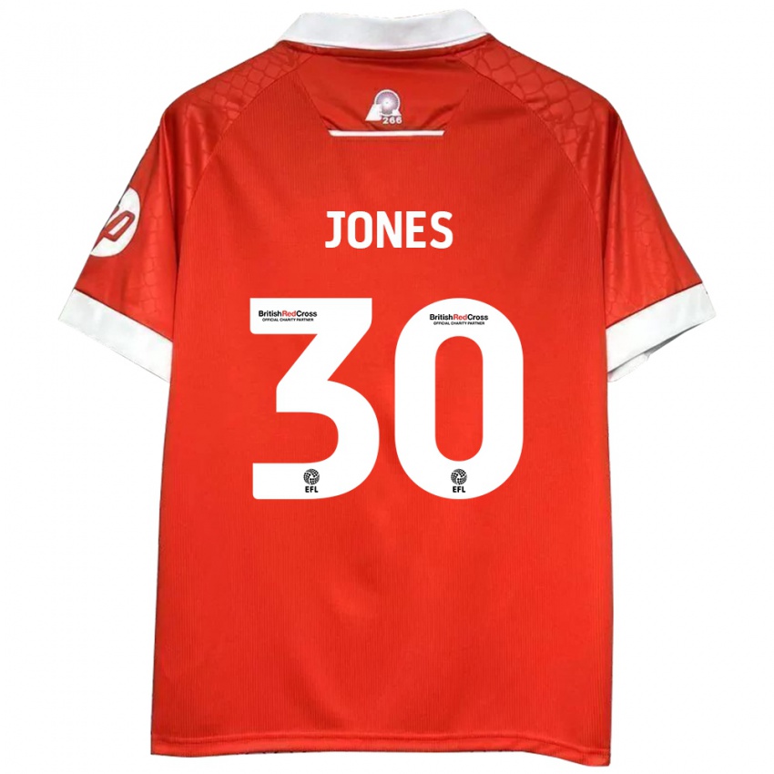 Hombre Camiseta James Jones #30 Rojo Blanco 1ª Equipación 2024/25 La Camisa