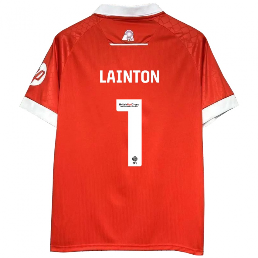 Hombre Camiseta Rob Lainton #1 Rojo Blanco 1ª Equipación 2024/25 La Camisa