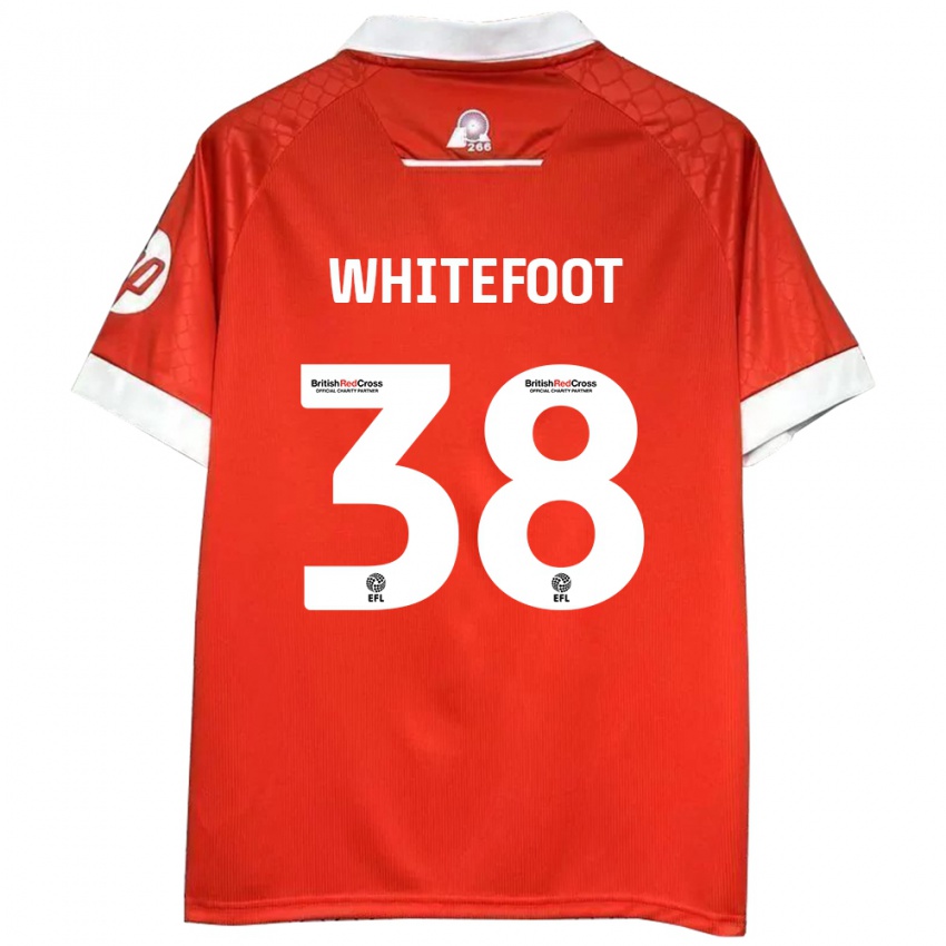 Hombre Camiseta Lily Whitefoot #38 Rojo Blanco 1ª Equipación 2024/25 La Camisa