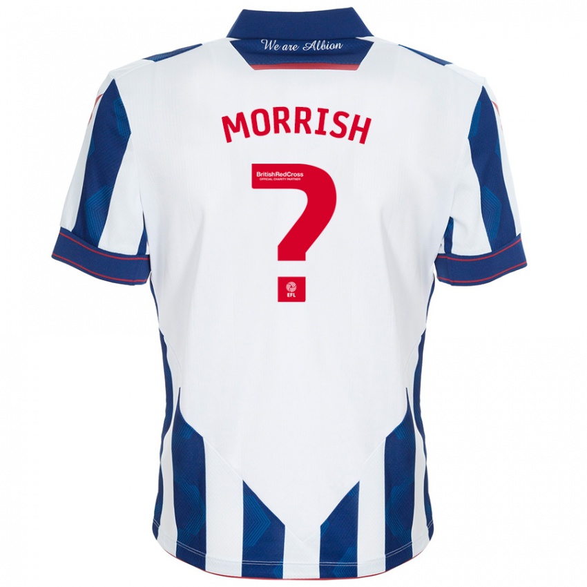 Hombre Camiseta Rhys Morrish #0 Blanco Azul Oscuro 1ª Equipación 2024/25 La Camisa