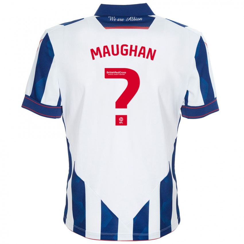 Hombre Camiseta Alfie Maughan #0 Blanco Azul Oscuro 1ª Equipación 2024/25 La Camisa