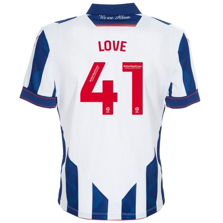 Hombre Camiseta Layton Love #41 Blanco Azul Oscuro 1ª Equipación 2024/25 La Camisa