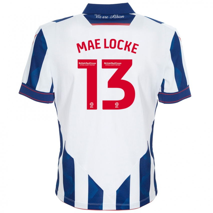 Hombre Camiseta Ellie Mae Locke #13 Blanco Azul Oscuro 1ª Equipación 2024/25 La Camisa