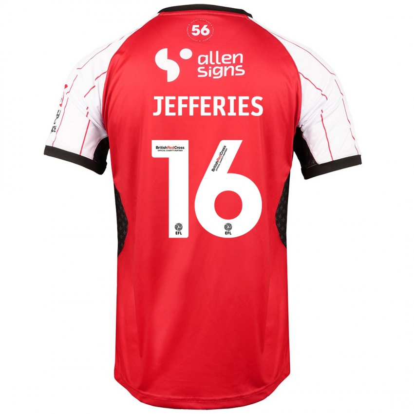 Hombre Camiseta Dom Jefferies #16 Blanco 1ª Equipación 2024/25 La Camisa